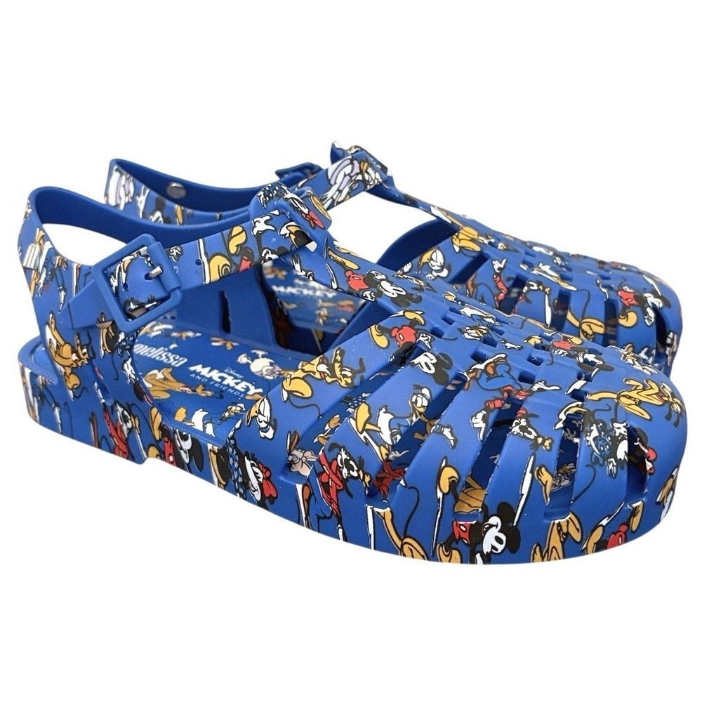 Mini Melissa Jelly Sandals Mickey and Friends Possession Blue Shoes Kids 3 NWOT